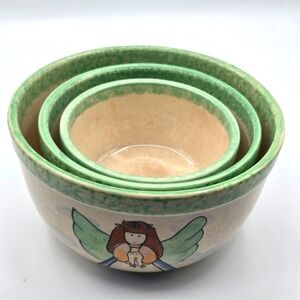 Vintage Angel Stacking Nesting‎ Sponge Bowls Set of 3 Vital Unit